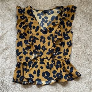 Who What Wear Leopard Print Top Size L